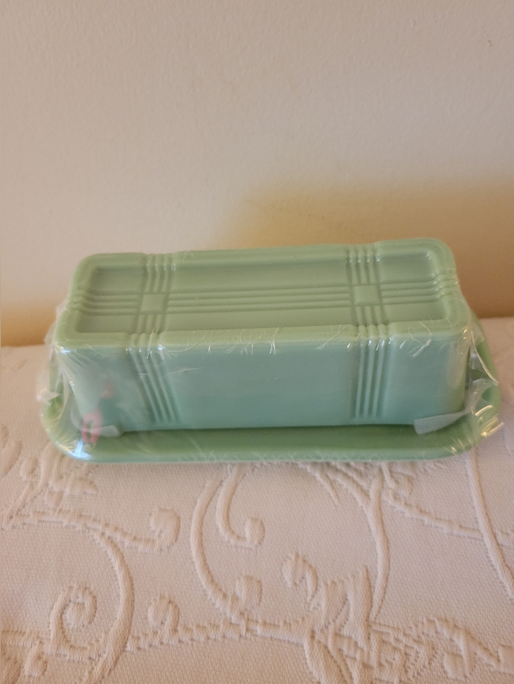 Jadeite Glass Collection Butter Dish. Inspired By Mid Century Opaque Collection.